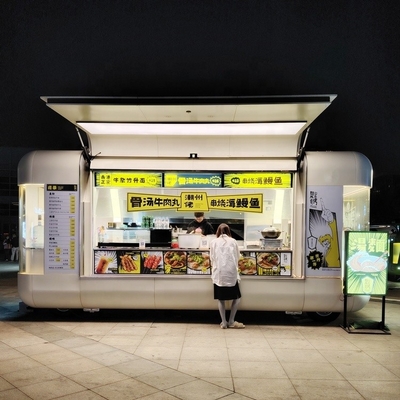 스테인리스 스틸과 염색 된 진열 판으로 사용자 정의 가능한 모빌 푸드 밴