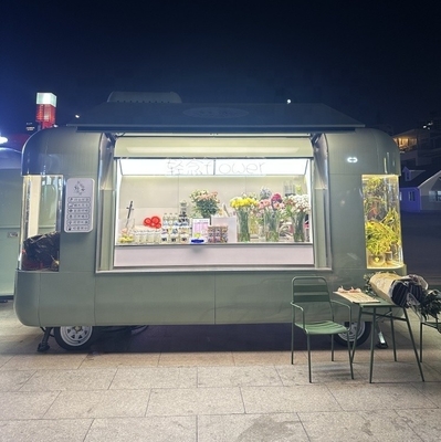 외부 패스트 푸드 트럭에 맞춘 모바일 에어스트림 아이스크림 커피 음식 트레일러