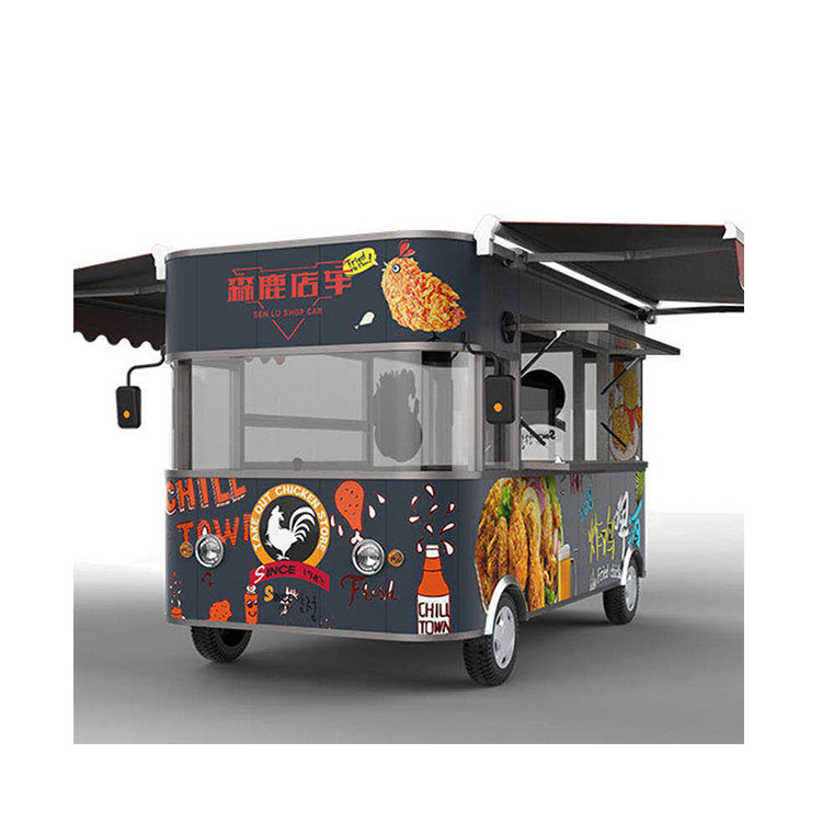 현장 정비 및 수리 서비스 레드 빈티지 아이스크림 간식 차 Bbq 이동식품 트럭