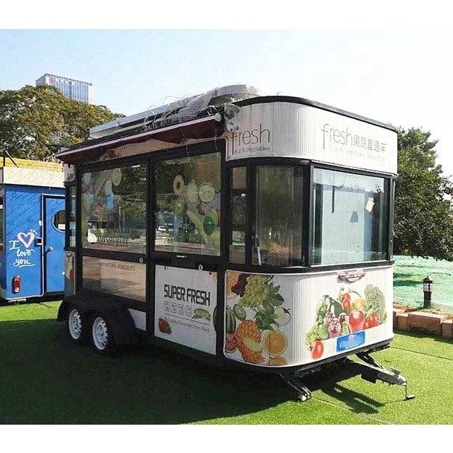 과일 가공 공장에 맞춤형 모바일 BBQ 피자 아이스크림 커피 식품 트레일러